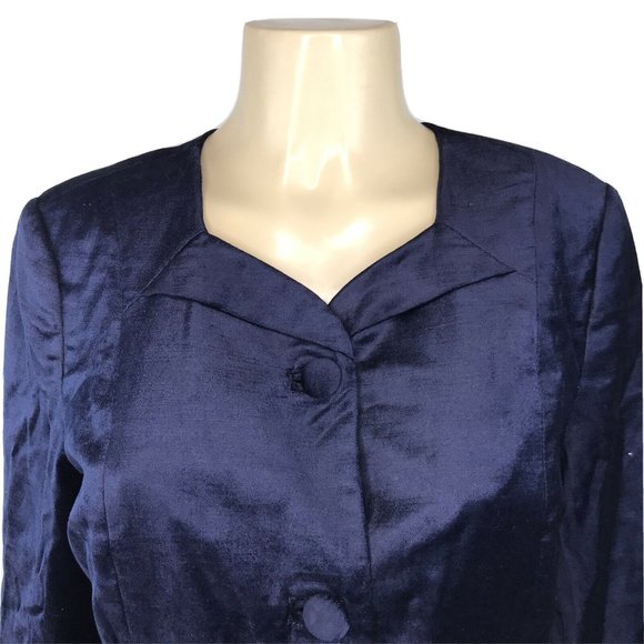 CAbi The Entrance Coat Velvet Buttons Blue #3489 - Picture 4 of 11